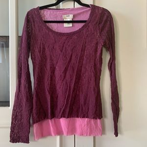 FUZZI LACE PINK TOP
